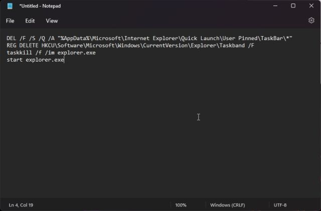 3. టాస్క్బార్ చిహ్నాలను తొలగించండి